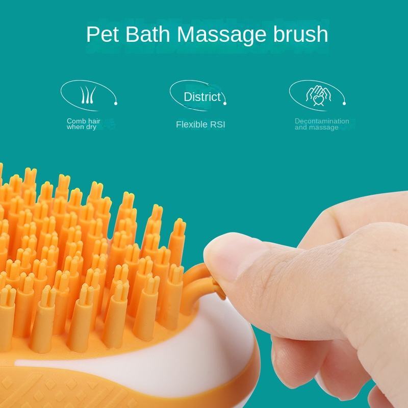 Dog Cat Bath Brush 2-in-1 Pet SPA Massage Comb Soft Silicone Pets Shower Hair Grooming Cmob Dog Cleaning Tool Pet Products - Health and Wellness Innovations