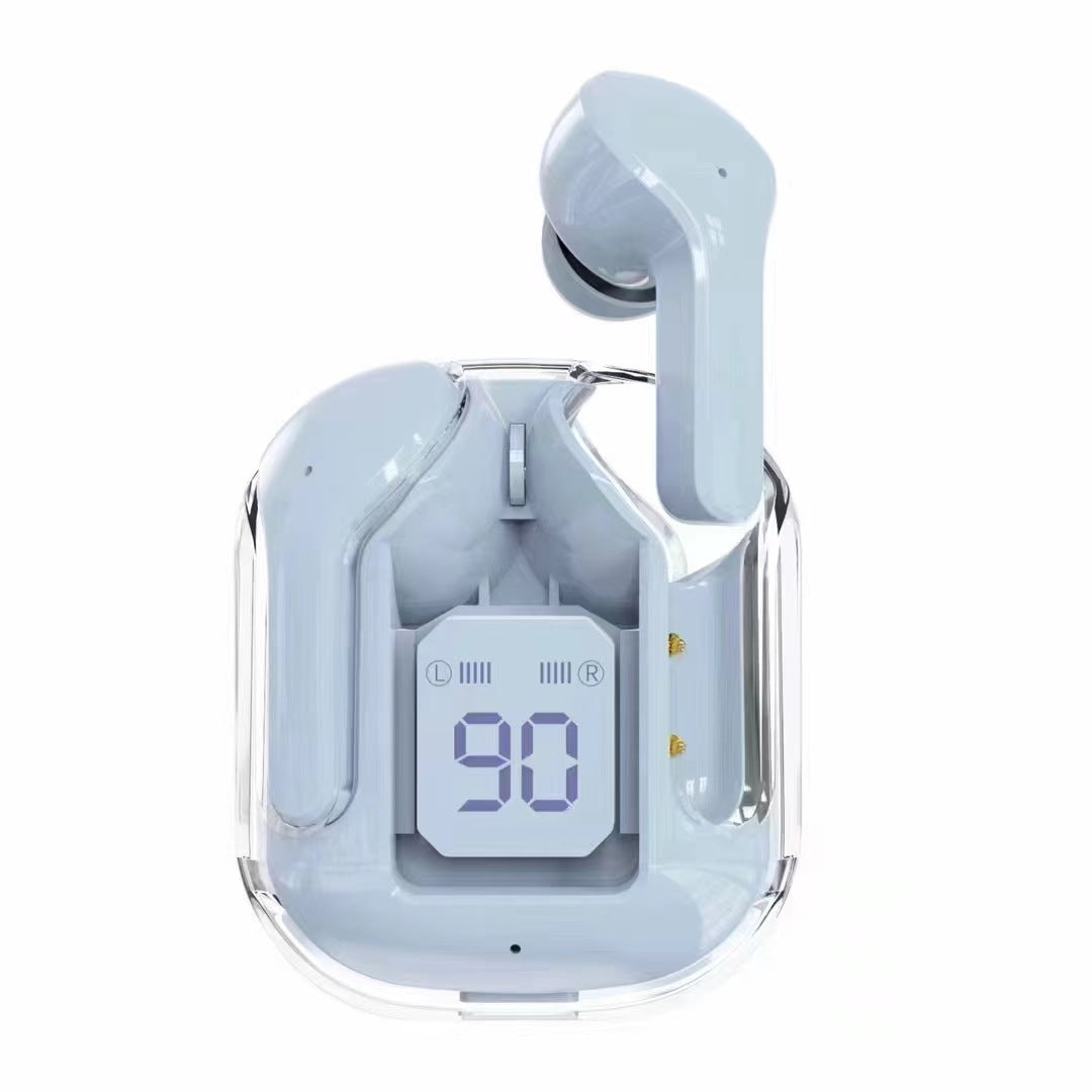New Mini Transparent Wireless Bluetooth Headset Digital Display ENC Noise Reduction True Wireless Sports Music - Health and Wellness Innovations