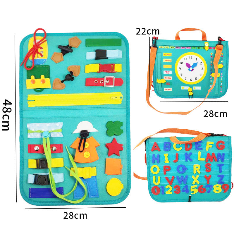 New Busy Book Children's Busy Board Dressing And Buttoning Learning Baby Early Education Preschool Sensory Learning Toy - Health and Wellness Innovations