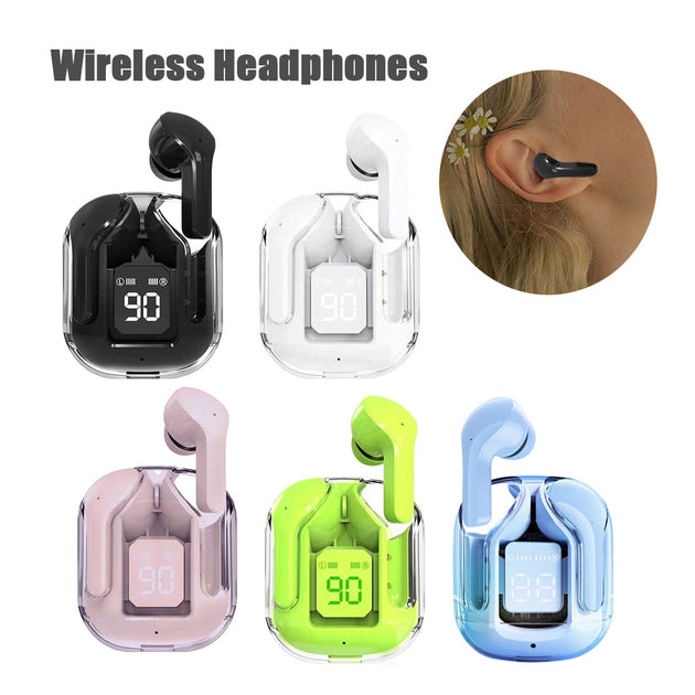 New Mini Transparent Wireless Bluetooth Headset Digital Display ENC Noise Reduction True Wireless Sports Music - Health and Wellness Innovations