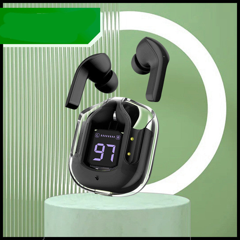 New Mini Transparent Wireless Bluetooth Headset Digital Display ENC Noise Reduction True Wireless Sports Music - Health and Wellness Innovations