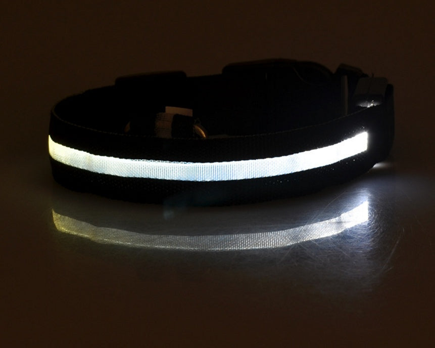 Nylon LED Pet Dog Luminous Collar Night Safety Flashing Glow in Dark Dog Cat Leash Adjustable Pet Supplies - Health and Wellness Innovations