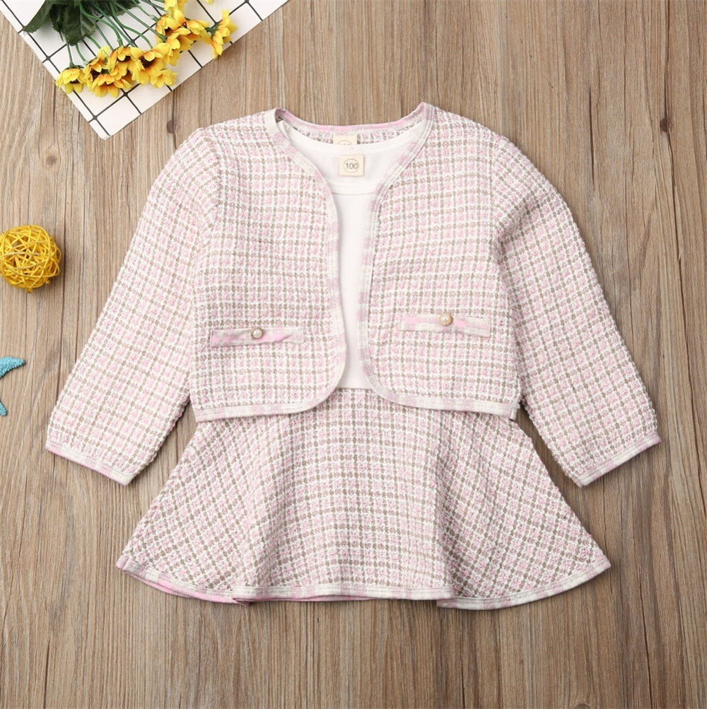 Long-sleeved Dresses Two-piece Children's Baby Small Incense Wind Suit - Health and Wellness Innovations