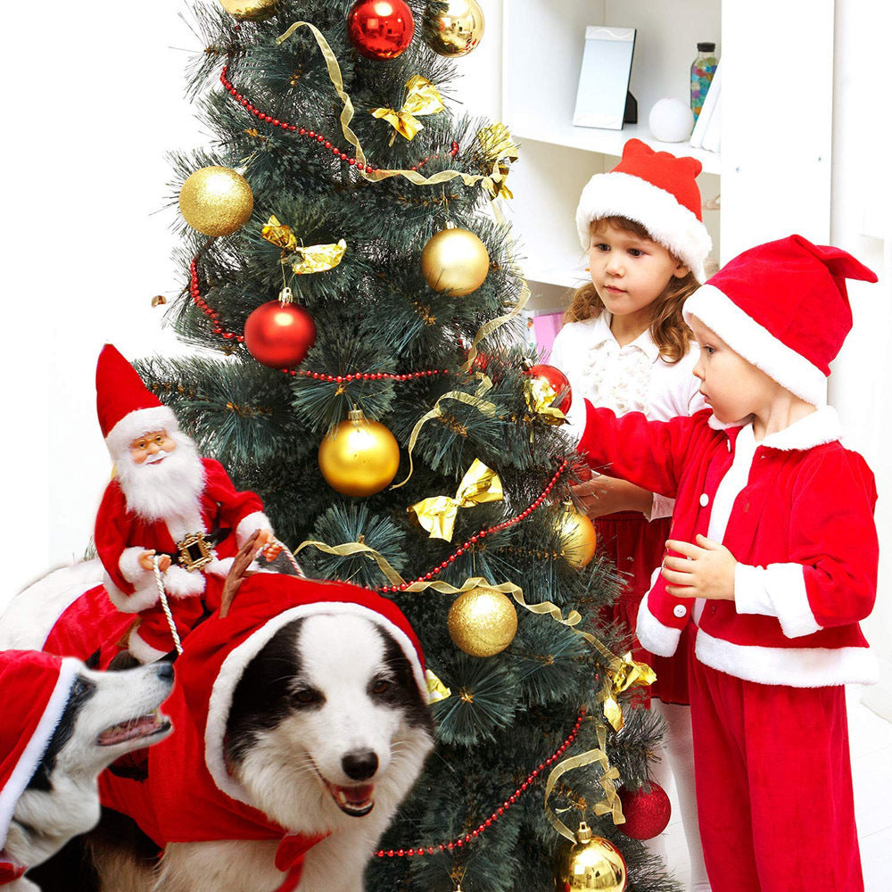 Dog Christmas Clothes Santa Claus Riding Deer - Health and Wellness Innovations