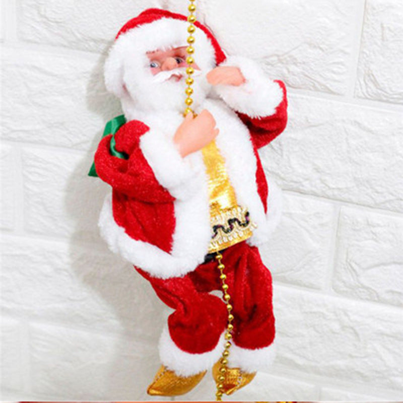 Climbing Ladder Electric Santa Claus Climbing Red Ladder Doll Toy - Health and Wellness Innovations