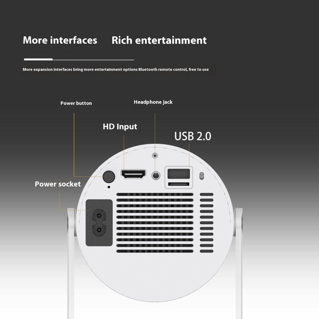 Portable Projector Small Straight Projector For Home Use 180 Degrees Projection Angle Automatic Focus Home Video Projector - Health and Wellness Innovations