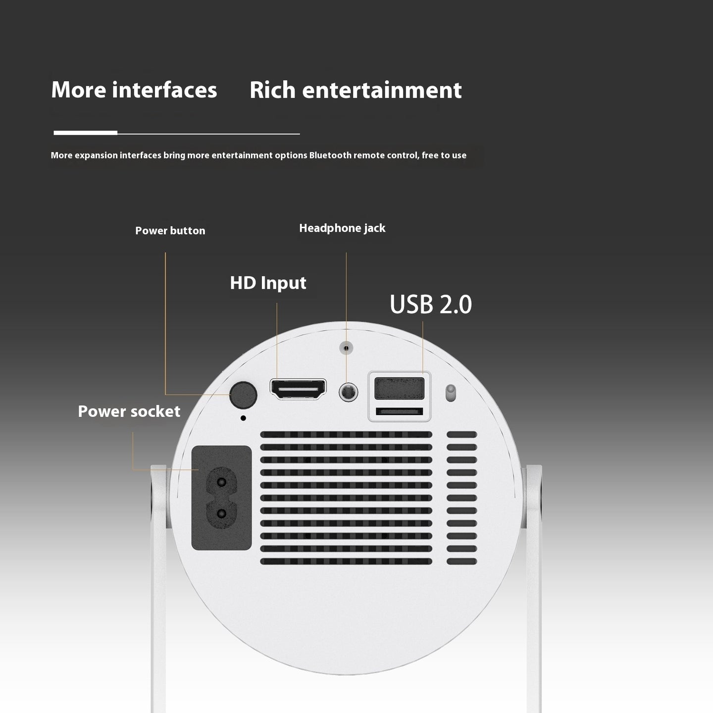 Portable Projector Small Straight Projector For Home Use 180 Degrees Projection Angle Automatic Focus Home Video Projector - Health and Wellness Innovations