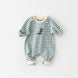 Male And Female Baby Cartoon Striped Dinosaur Embroidery Long-Sleeved Jumpsuit - Health and Wellness Innovations