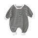Male And Female Baby Cartoon Striped Dinosaur Embroidery Long-Sleeved Jumpsuit - Health and Wellness Innovations