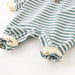 Male And Female Baby Cartoon Striped Dinosaur Embroidery Long-Sleeved Jumpsuit - Health and Wellness Innovations