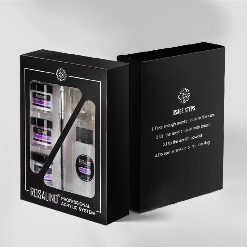 Nail Powder Acrylic System Kit Professional Nail Art Tool Set Contain Glass Cup Acrylic Liquid Extention Carving Manicure - Health and Wellness Innovations