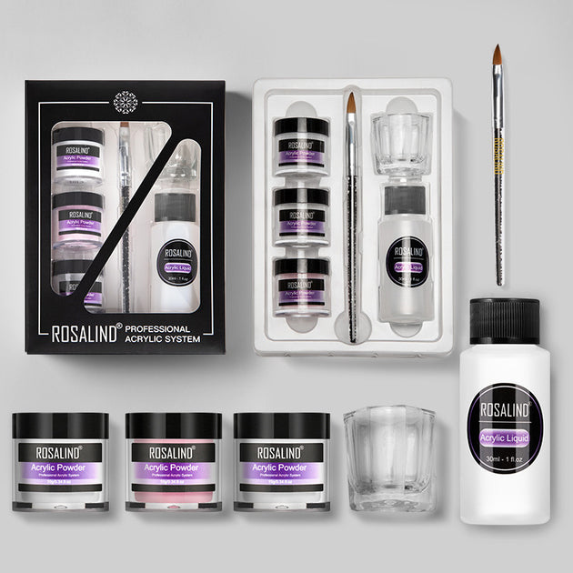 Nail Powder Acrylic System Kit Professional Nail Art Tool Set Contain Glass Cup Acrylic Liquid Extention Carving Manicure - Health and Wellness Innovations