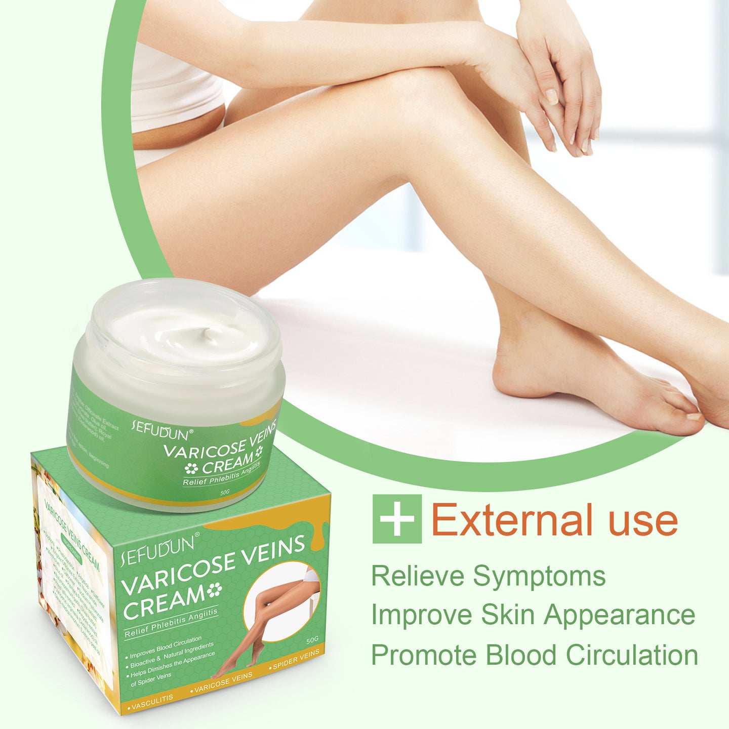 Vein Cream Red Blood Streaks Repair Earthworm Leg Bruises Bulge Relief Pain Safflower Skin care lotion Varicose Cream - Health and Wellness Innovations