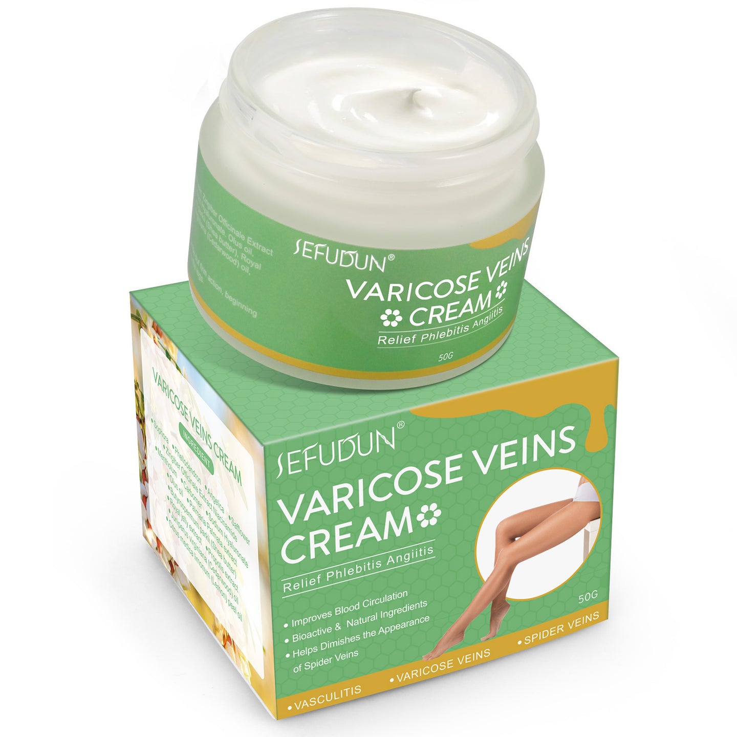 Vein Cream Red Blood Streaks Repair Earthworm Leg Bruises Bulge Relief Pain Safflower Skin care lotion Varicose Cream - Health and Wellness Innovations