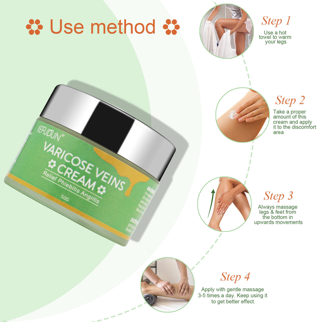 Vein Cream Red Blood Streaks Repair Earthworm Leg Bruises Bulge Relief Pain Safflower Skin care lotion Varicose Cream - Health and Wellness Innovations