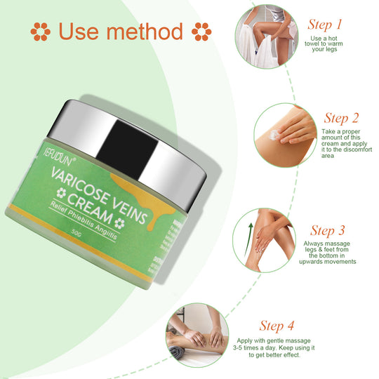 Vein Cream Red Blood Streaks Repair Earthworm Leg Bruises Bulge Relief Pain Safflower Skin care lotion Varicose Cream - Health and Wellness Innovations