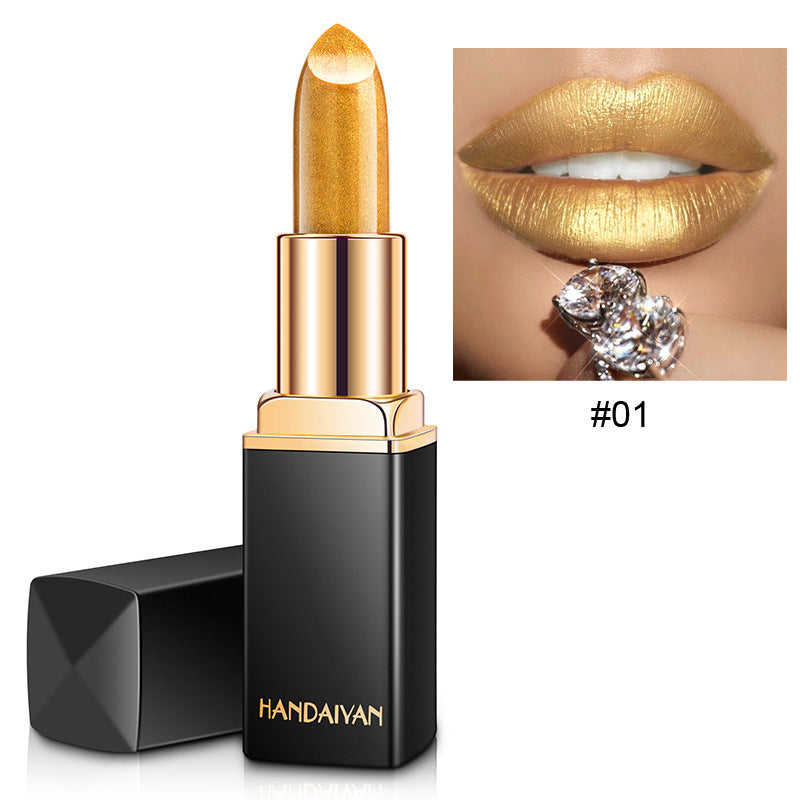 Shiny Metallic Lipstick Pearlescent Color Temperature Change Lipstick Gilt Lipstick - Health and Wellness Innovations