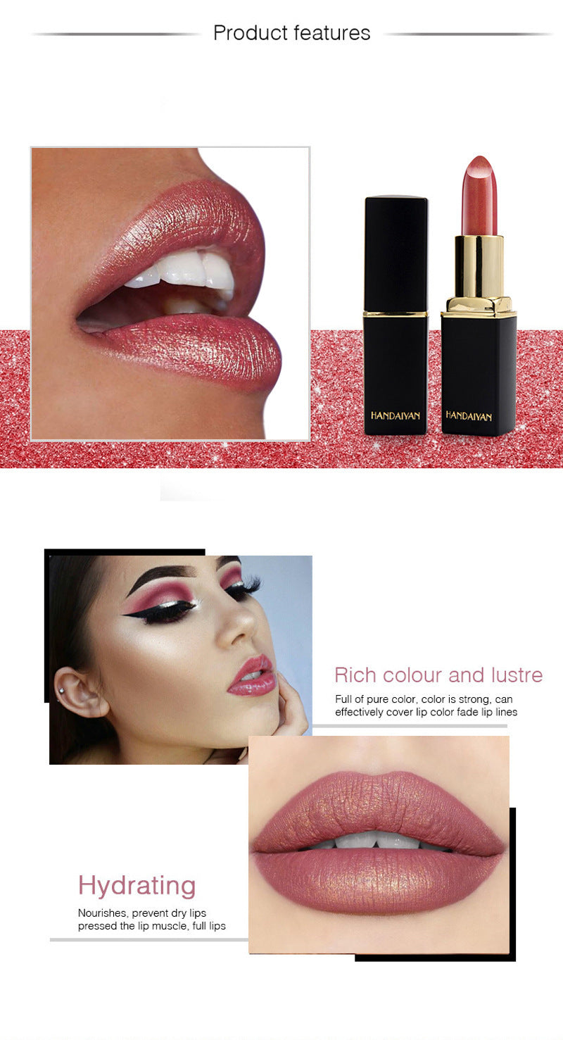 Shiny Metallic Lipstick Pearlescent Color Temperature Change Lipstick Gilt Lipstick - Health and Wellness Innovations