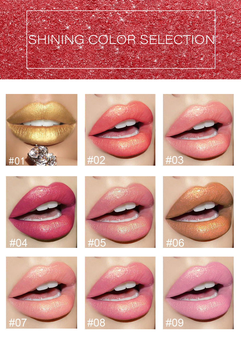 Shiny Metallic Lipstick Pearlescent Color Temperature Change Lipstick Gilt Lipstick - Health and Wellness Innovations