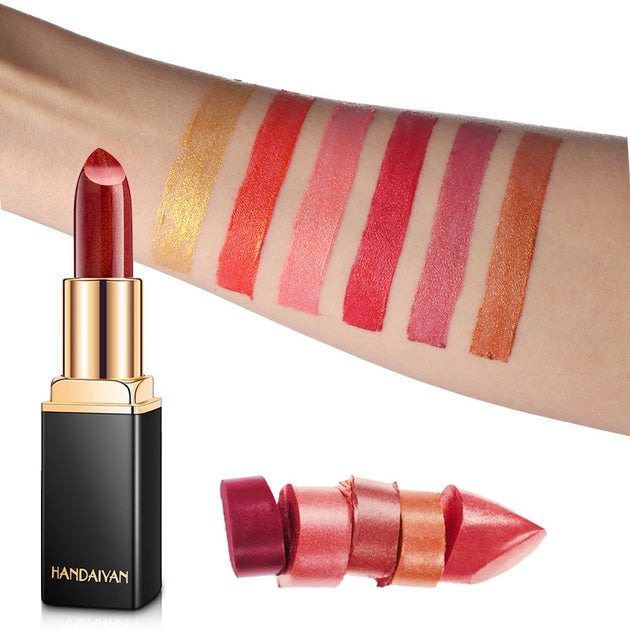 Shiny Metallic Lipstick Pearlescent Color Temperature Change Lipstick Gilt Lipstick - Health and Wellness Innovations