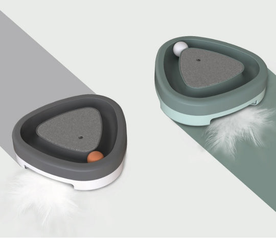 Pet Cat Self-hey Toy Smart Funny Cat Triangle Turntable Electric Toy Cat Scratcher - Health and Wellness Innovations