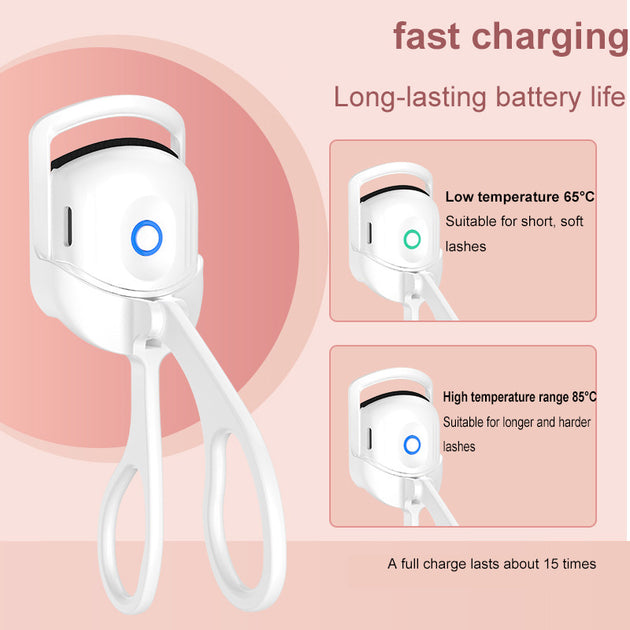 Eyelash Curler Portable Electric Heated Comb Eye Lash Long Lasting Eyelashes Curls Thermal Eyelash Curler Makeup Tools Heated Eyelash Curlers,Rechargeable Electric Eyelash Curler,Handheld Eyelash Heat - Health and Wellness Innovations