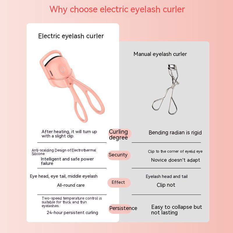 Eyelash Curler Portable Electric Heated Comb Eye Lash Long Lasting Eyelashes Curls Thermal Eyelash Curler Makeup Tools Heated Eyelash Curlers,Rechargeable Electric Eyelash Curler,Handheld Eyelash Heat - Health and Wellness Innovations