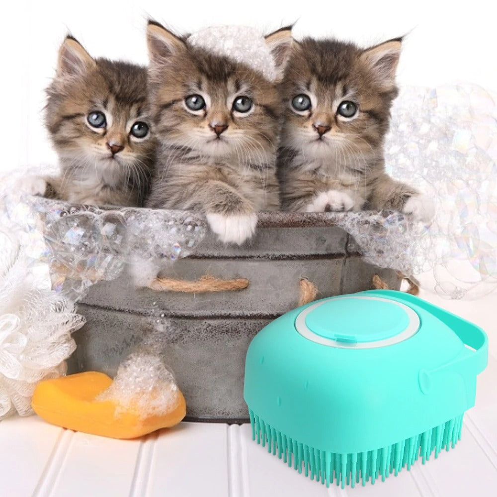 Pet Dog Shampoo Massager Brush Cat Massage Comb Grooming Scrubber Shower Brush For Bathing Short Hair Soft Silicone Brushes - Health and Wellness Innovations