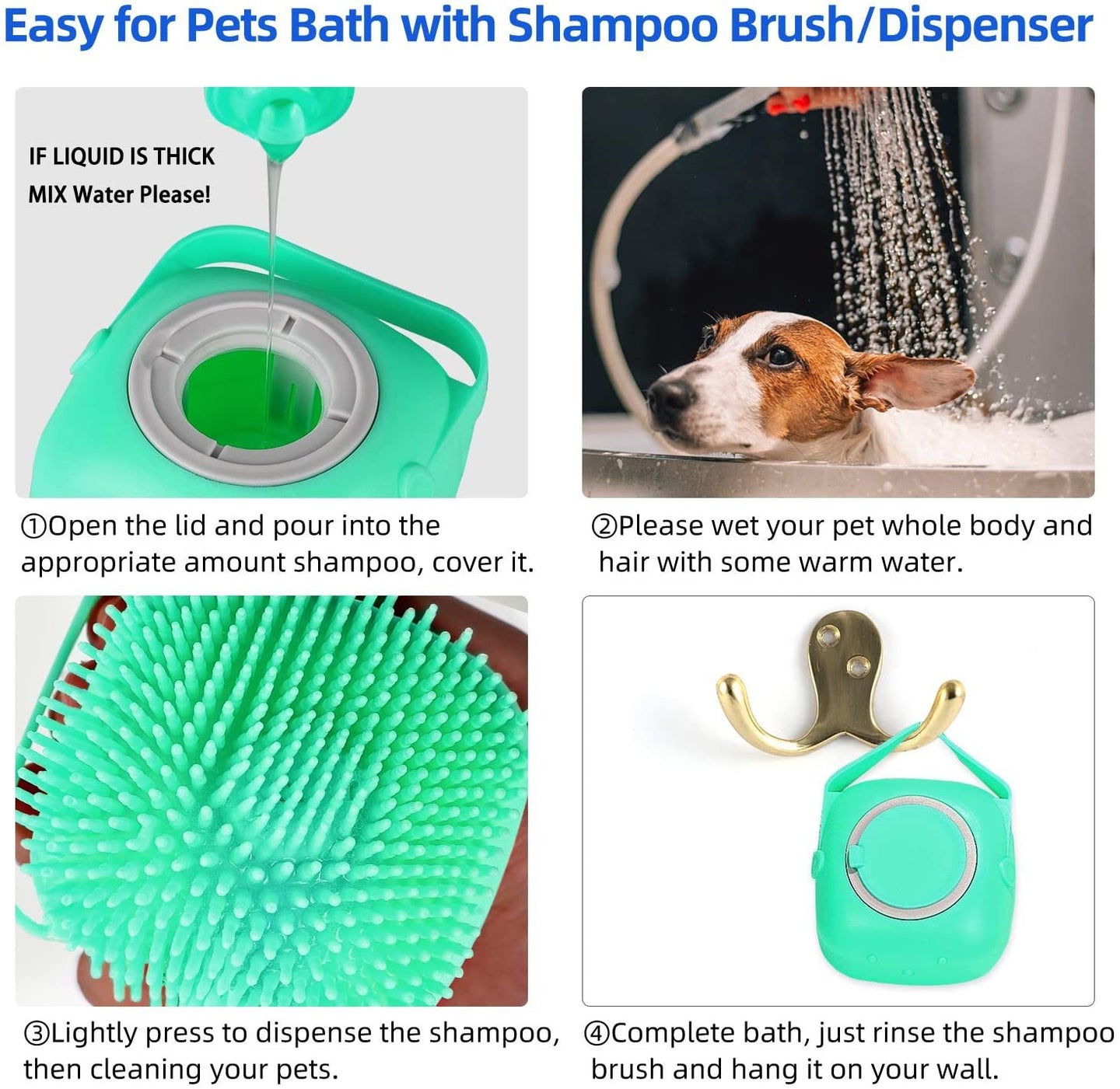 Pet Dog Shampoo Massager Brush Cat Massage Comb Grooming Scrubber Shower Brush For Bathing Short Hair Soft Silicone Brushes - Health and Wellness Innovations