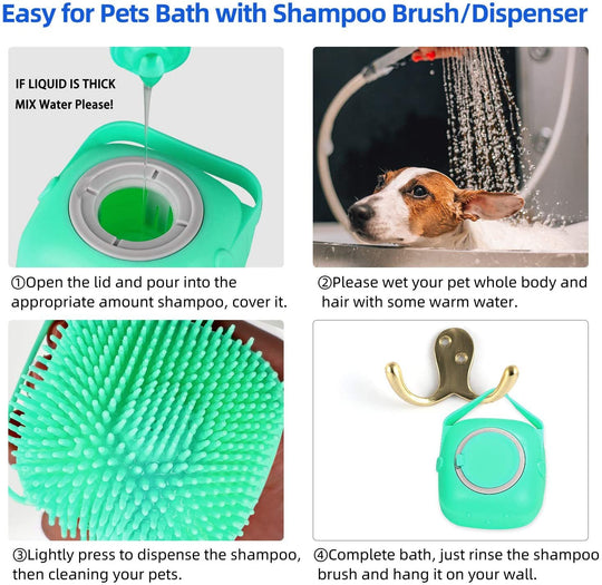 Pet Dog Shampoo Massager Brush Cat Massage Comb Grooming Scrubber Shower Brush For Bathing Short Hair Soft Silicone Brushes - Health and Wellness Innovations