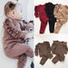 Newborn Baby Boys Girls Ruffles Jumper Solid Long Sleeve Sweatshirt Tops Pants Infant Kids 2Pcs Outfits Clothes Set Fall Clothes - Health and Wellness Innovations