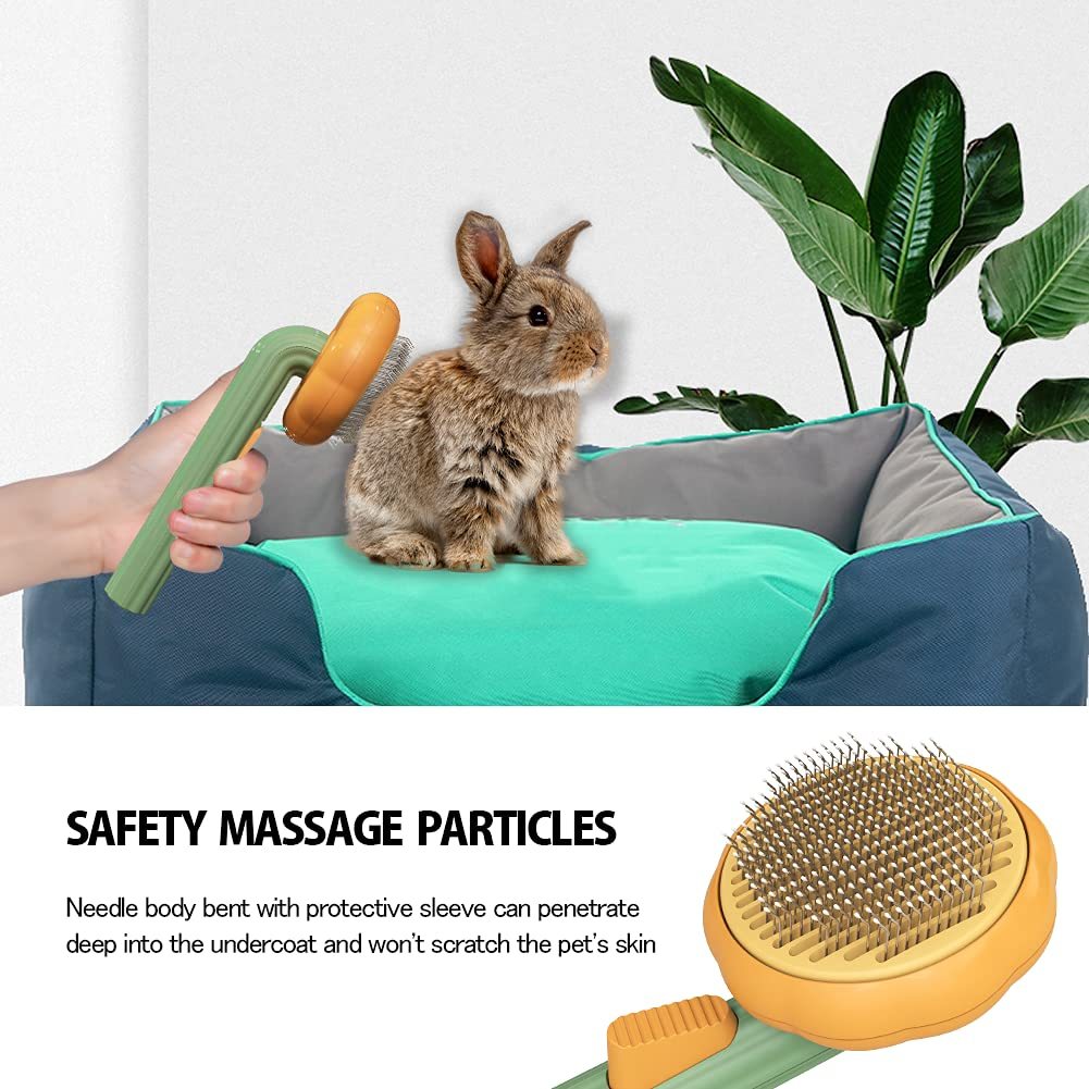 Pet Pumpkin Brush, Pet Grooming Self Cleaning Slicker Brush For Dogs Cats Puppy Rabbit, Cat Brush Grooming Gently Removes Loose Undercoat, Mats Tangled Hair Slicker Brush - Health and Wellness Innovations