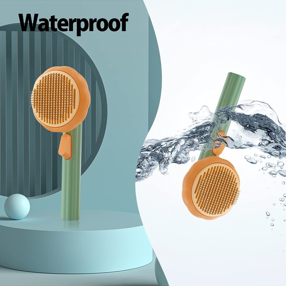 Pet Pumpkin Brush, Pet Grooming Self Cleaning Slicker Brush For Dogs Cats Puppy Rabbit, Cat Brush Grooming Gently Removes Loose Undercoat, Mats Tangled Hair Slicker Brush - Health and Wellness Innovations