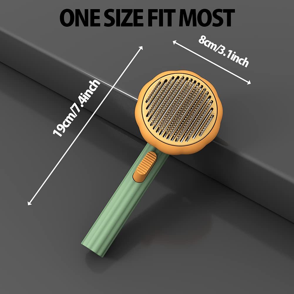 Pet Pumpkin Brush, Pet Grooming Self Cleaning Slicker Brush For Dogs Cats Puppy Rabbit, Cat Brush Grooming Gently Removes Loose Undercoat, Mats Tangled Hair Slicker Brush - Health and Wellness Innovations