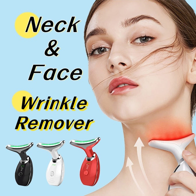 Neck Face Beauty Device Colorful LED Photon Therapy Skin Tighten Reduce Double Chin Anti Wrinkle Remove Lifting Massager - Health and Wellness Innovations