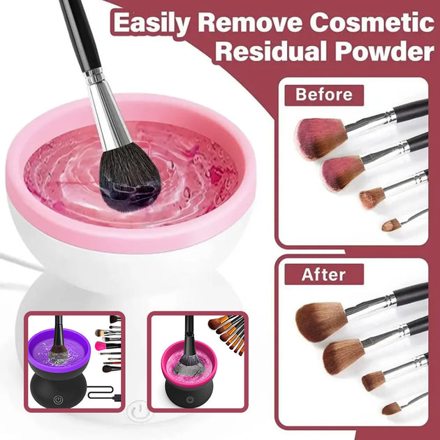 Electric Makeup Brush Cleaner Machine Portable Automatic USB Cosmetic Brush Cleaner Tools For All Size Beauty Makeup Brushes Set - Health and Wellness Innovations
