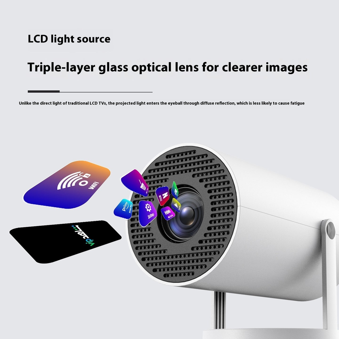 Portable Projector Small Straight Projector For Home Use 180 Degrees Projection Angle Automatic Focus Home Video Projector - Health and Wellness Innovations