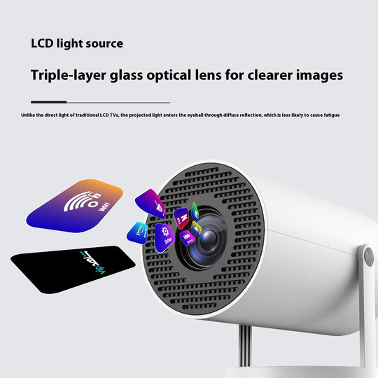 Portable Projector Small Straight Projector For Home Use 180 Degrees Projection Angle Automatic Focus Home Video Projector - Health and Wellness Innovations