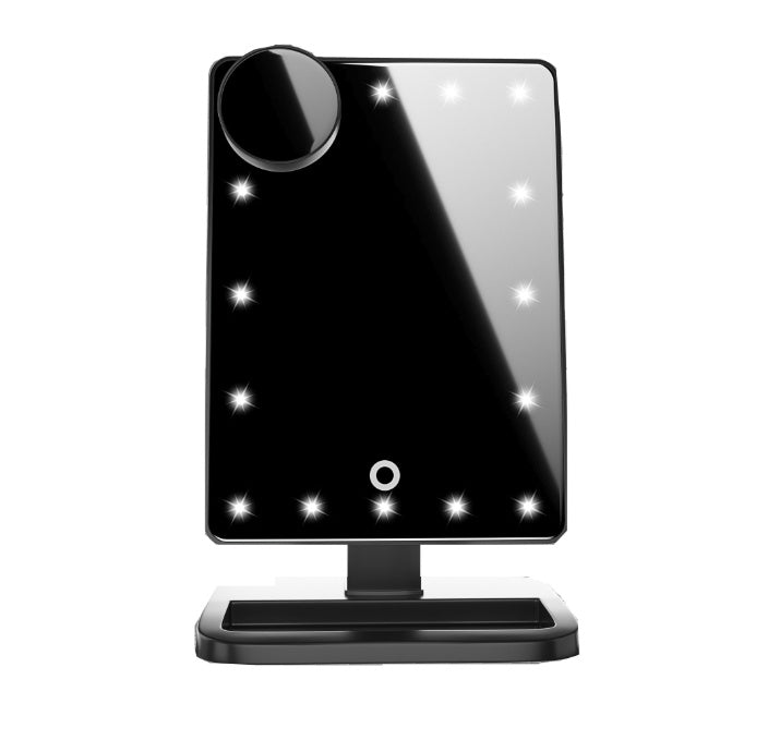 Touch Screen Makeup Mirror With 20 LED Light Bluetooth Music Speaker 10X Magnifying Mirrors Lights - Health and Wellness Innovations