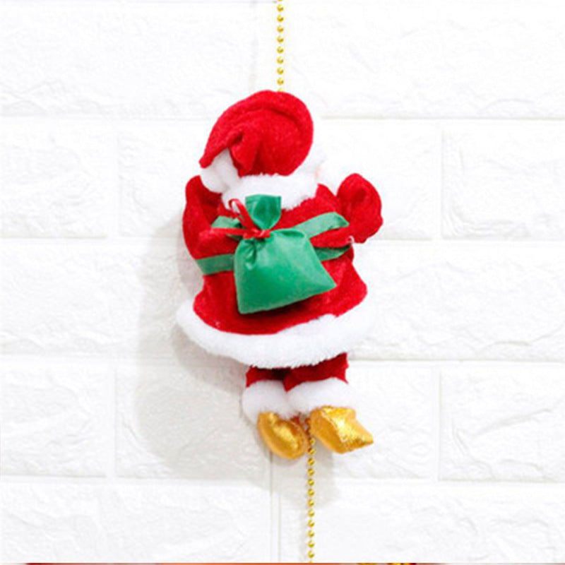 Climbing Ladder Electric Santa Claus Climbing Red Ladder Doll Toy - Health and Wellness Innovations