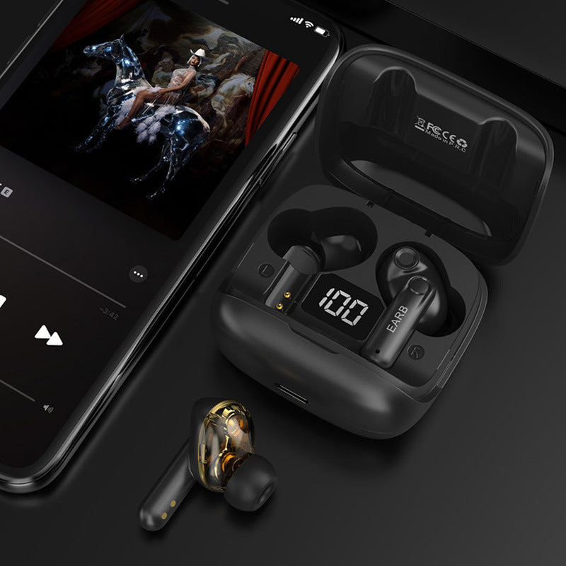 New Mini Transparent Wireless Bluetooth Headset Digital Display ENC Noise Reduction True Wireless Sports Music - Health and Wellness Innovations