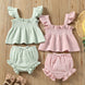 Girls' Solid Color Sling Top Hot Pants Suit - Health and Wellness Innovations