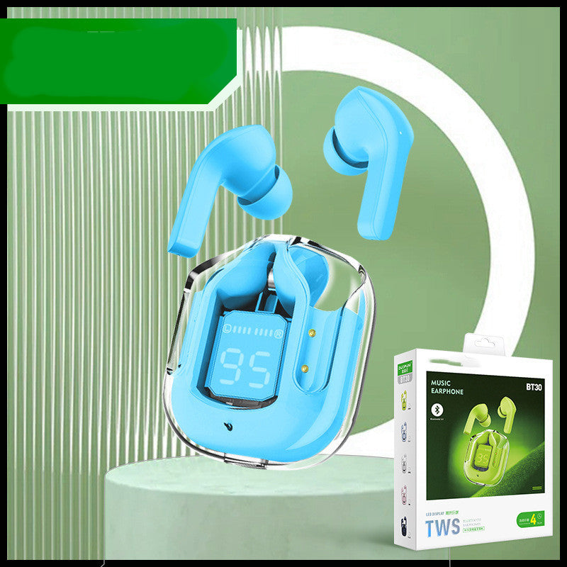New Mini Transparent Wireless Bluetooth Headset Digital Display ENC Noise Reduction True Wireless Sports Music - Health and Wellness Innovations