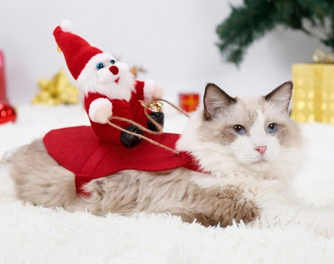 Dog Christmas Clothes Santa Claus Riding Deer - Health and Wellness Innovations