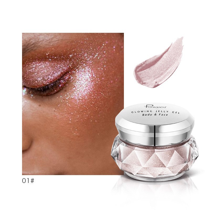 Face Highlighter Jelly Gel Mermaid Eyeshadow Glow Body Glitter Festival Makeup Iluminador Gold Liquid Highlighter Bronzer - Health and Wellness Innovations