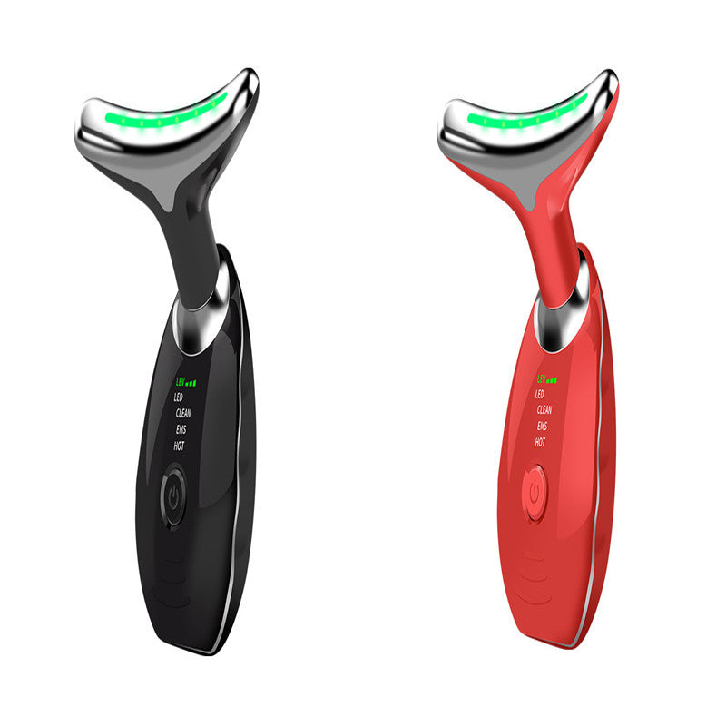 Neck Face Beauty Device Colorful LED Photon Therapy Skin Tighten Reduce Double Chin Anti Wrinkle Remove Lifting Massager - Health and Wellness Innovations