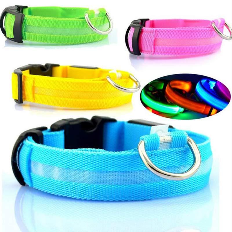 Nylon LED Pet Dog Luminous Collar Night Safety Flashing Glow in Dark Dog Cat Leash Adjustable Pet Supplies - Health and Wellness Innovations