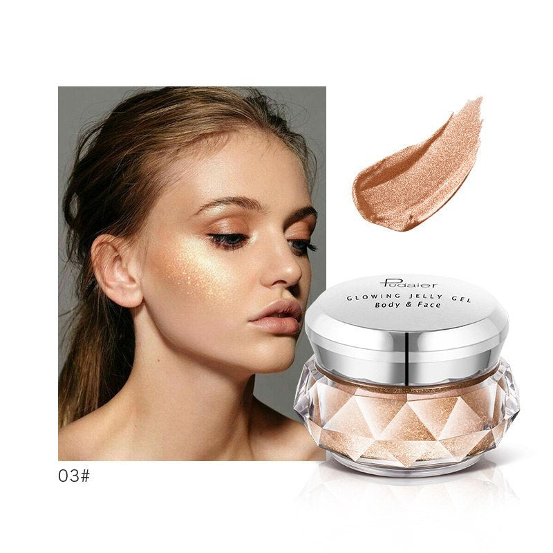 Face Highlighter Jelly Gel Mermaid Eyeshadow Glow Body Glitter Festival Makeup Iluminador Gold Liquid Highlighter Bronzer - Health and Wellness Innovations