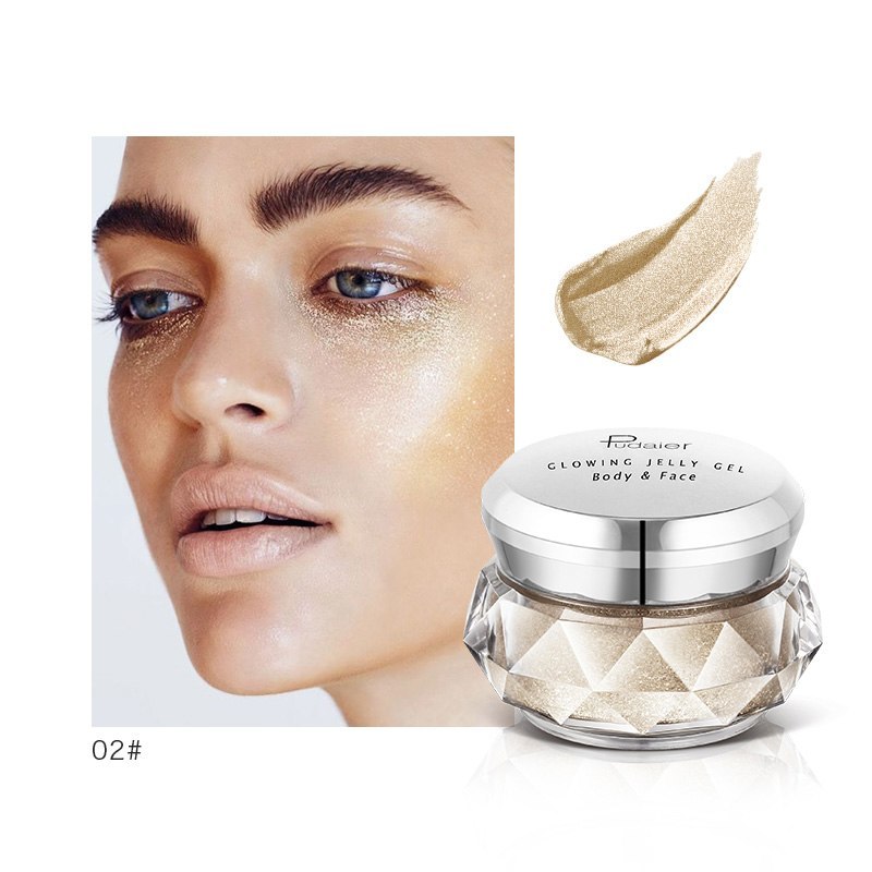 Face Highlighter Jelly Gel Mermaid Eyeshadow Glow Body Glitter Festival Makeup Iluminador Gold Liquid Highlighter Bronzer - Health and Wellness Innovations