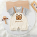 Cartoon Bear Print Baby Short Sleeve Rompers - Health and Wellness Innovations